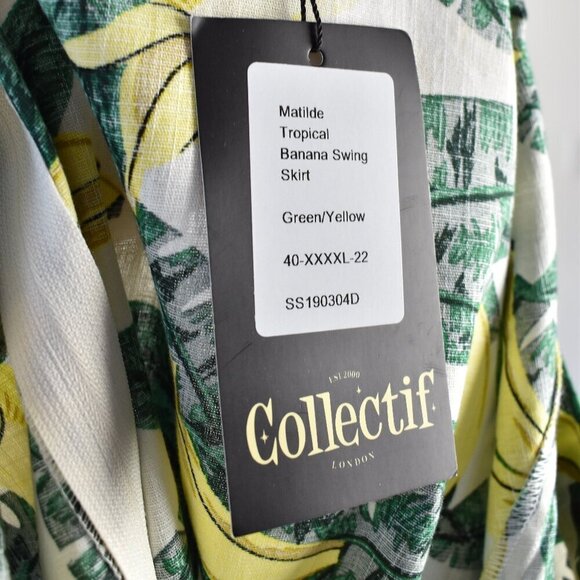 Collectif London Retro Pinup Banana Print Novelty Swing Skirt NEW - 18 - Picture 8 of 8